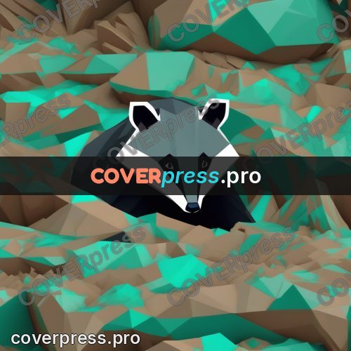 Polygon illustration: badger with a striped face