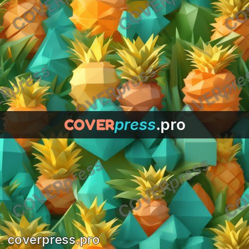 Polygon illustration: pineapple with a green top