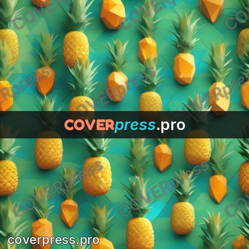 Polygon illustration: pineapple with a green top