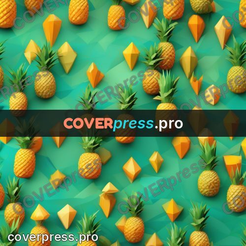Polygon illustration: pineapple with a green top