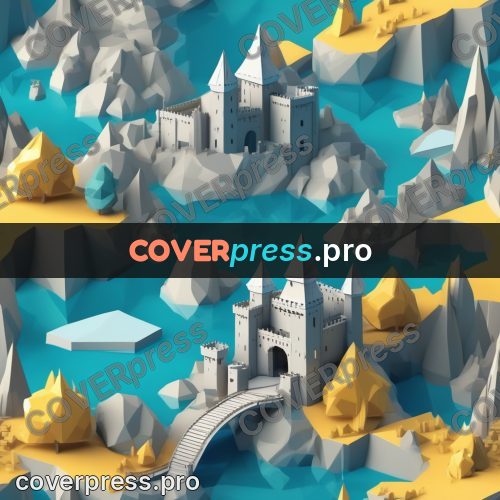 Polygon illustration: castle with sharp towers