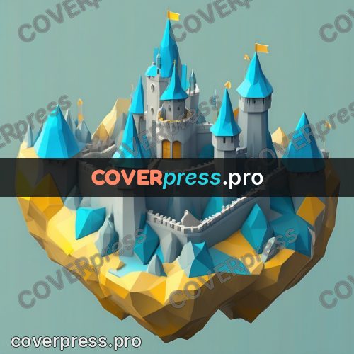 Polygon illustration: castle with sharp towers