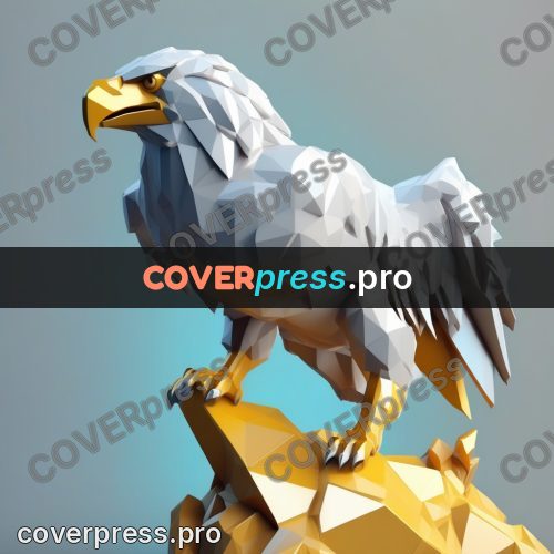 Polygon illustration: griffin with an eagle head
