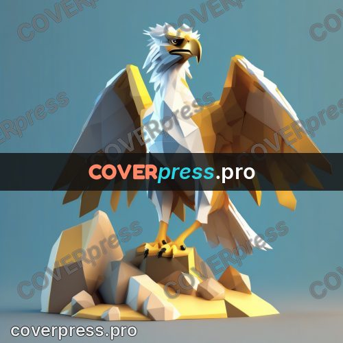 Polygon illustration: griffin with an eagle head