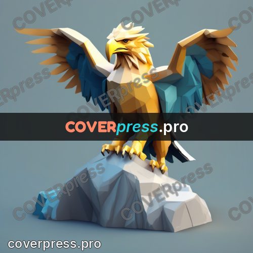 Polygon illustration: griffin with an eagle head