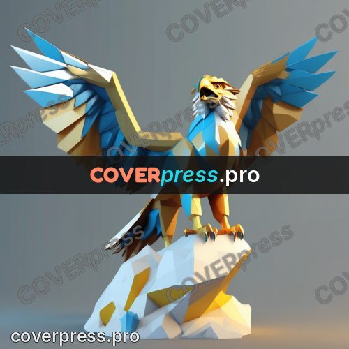 Polygon illustration: griffin with an eagle head