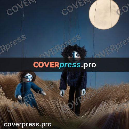 Puppet artwork: man in a field at night
