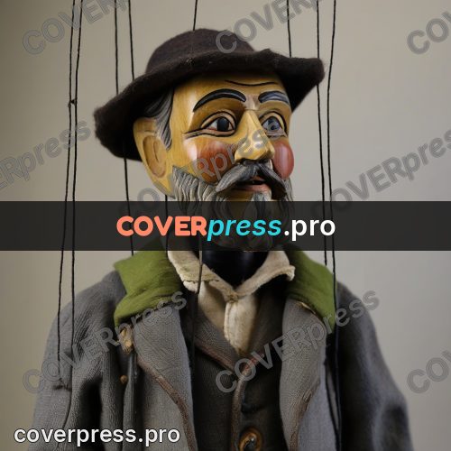 Puppet artwork: head of a bearded old man