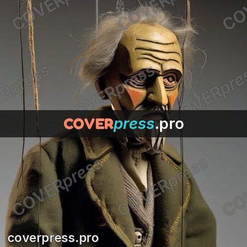 Puppet artwork: head of a bearded old man