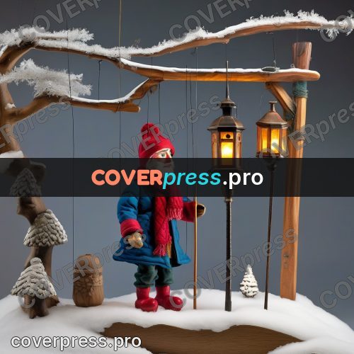Puppet artwork: lamplighter by a lantern