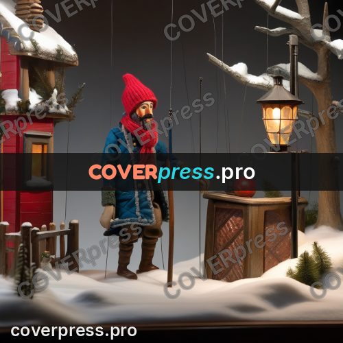 Puppet artwork: lamplighter by a lantern