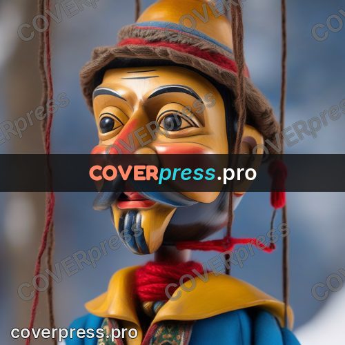 Puppet artwork: lamplighter in a red scarf