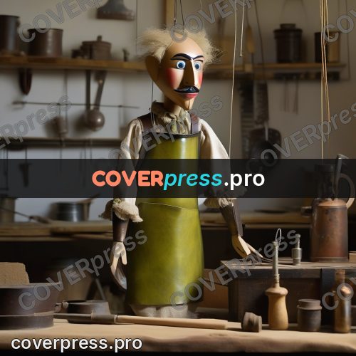 Puppet artwork: craftsman in an apron