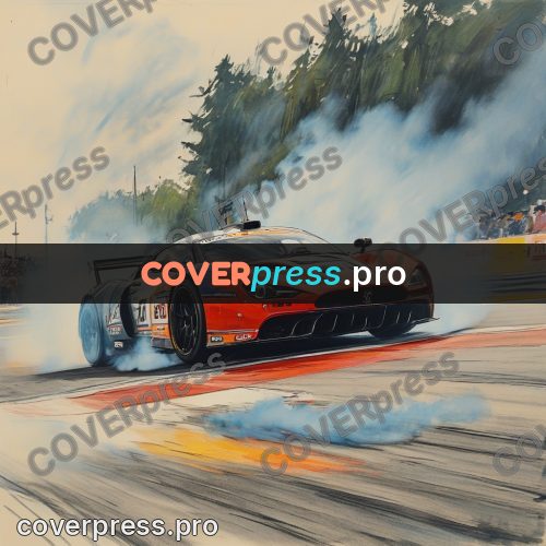 Sketch illustration: wheel spinning in smoke