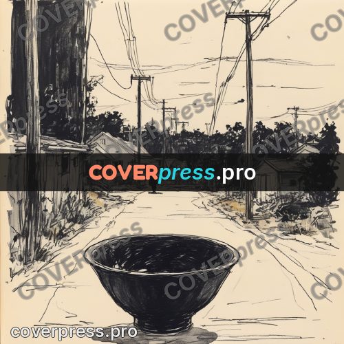 Sketch illustration: bowl on an empty street