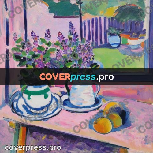 Matisse style drawing: jugs on a table