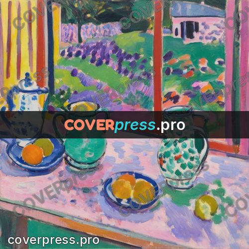 Matisse style drawing: jugs on a table