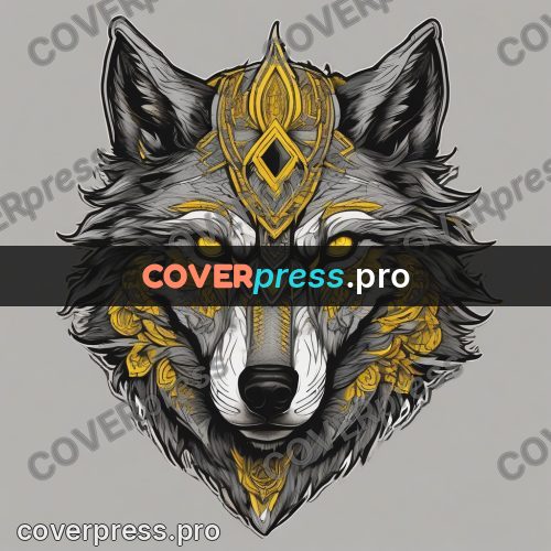 Sticker: wolf head facing forward