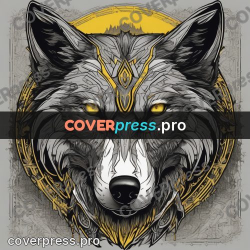 Sticker: wolf head facing forward
