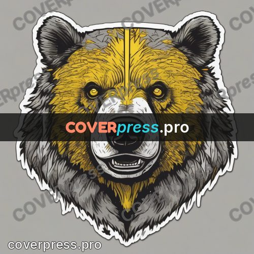 Sticker: bear head facing forward