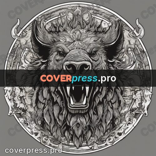 Sticker: boar head with tusks