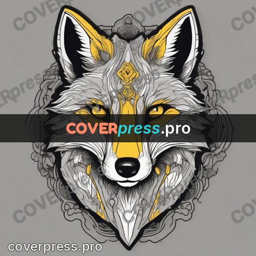 Sticker: fox head facing forward
