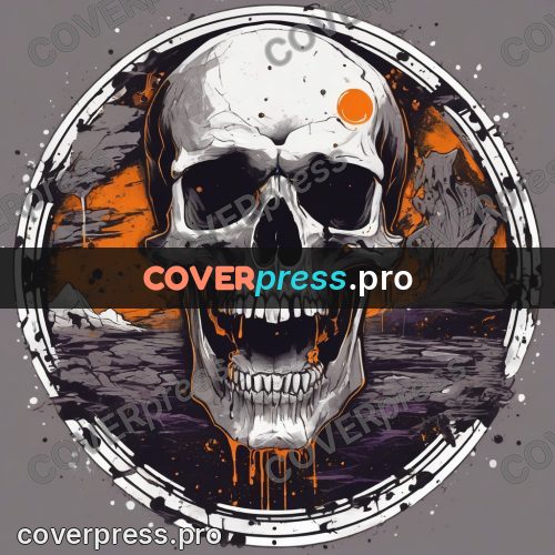 Sticker: skull in a round frame