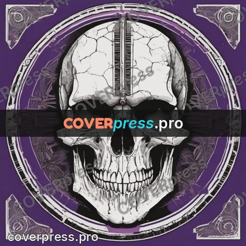 Sticker: skull in a square frame