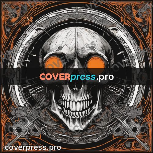 Sticker: skull in a ring of parts