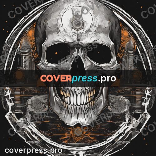 Sticker: skull in a ring of parts