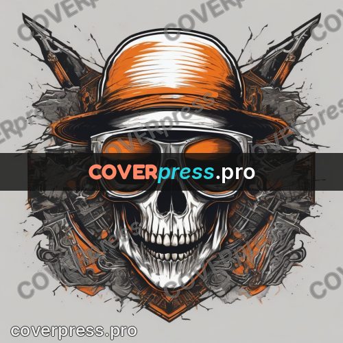 Sticker: skull in dark glasses