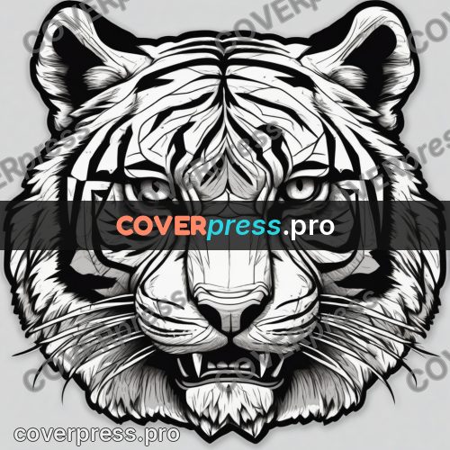 Sticker: tiger head with open jaws
