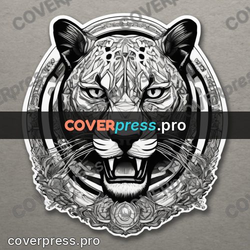 Sticker: big cat head in a ring