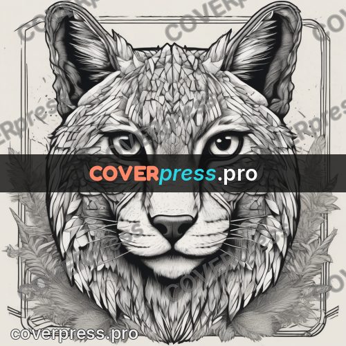 Sticker: lynx head facing forward