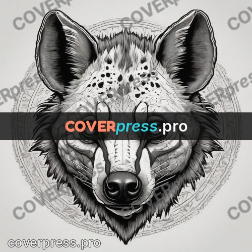 Sticker: hyena head facing forward