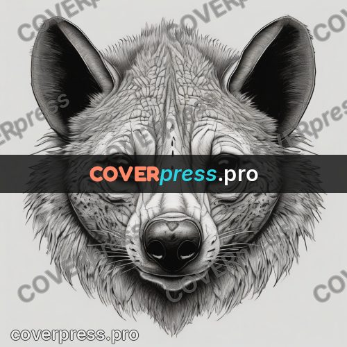 Sticker: hyena head facing forward