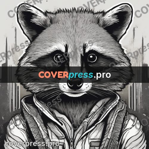 Sticker: raccoon head facing forward