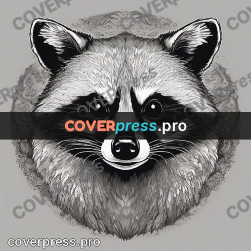 Sticker: raccoon head facing forward