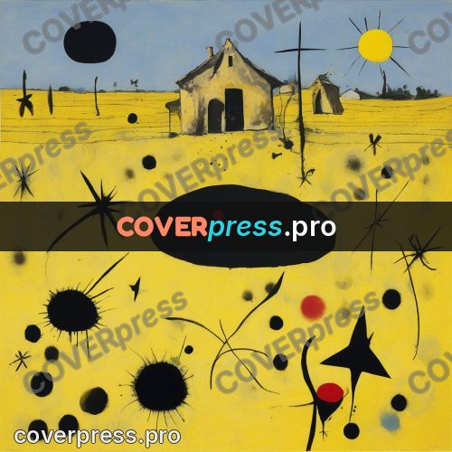 Miro style drawing: black stars on yellow