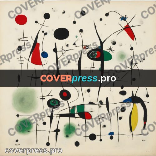 Miro style drawing: green patches and a red round