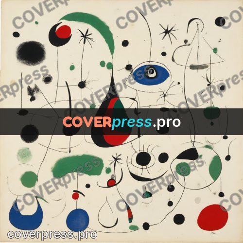 Miro style drawing: green patches and a red round