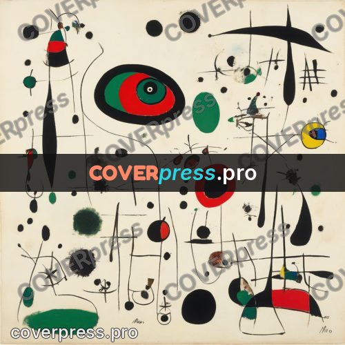 Miro style drawing: green patches and a red round