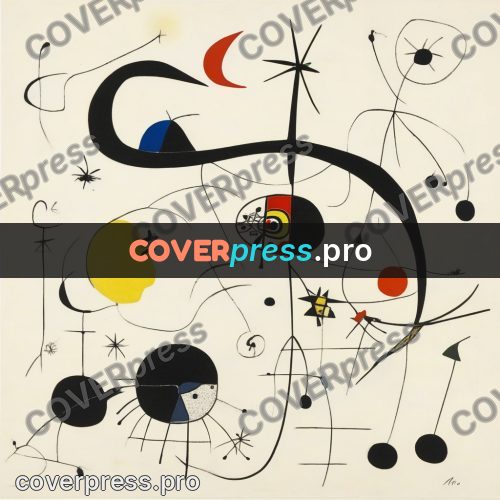 Miro style drawing: black spots and stars