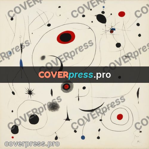 Miro style drawing: red ovals among dots