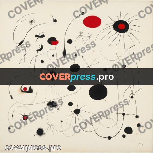 Miro style drawing: red ovals among dots