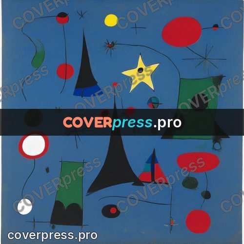 Miro style drawing: yellow star on blue