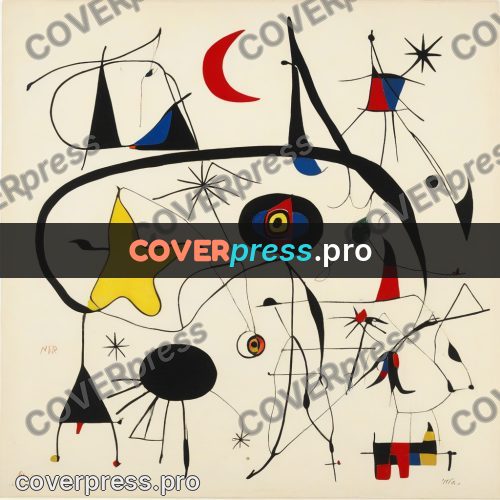 Miro style drawing: yellow star and crescent
