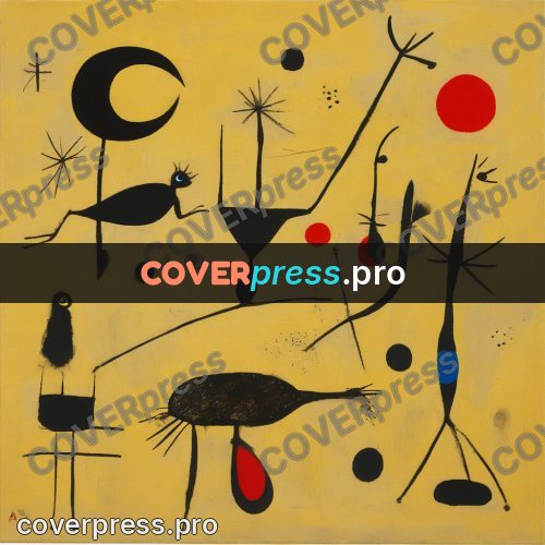 Miro style drawing: black signs on yellow