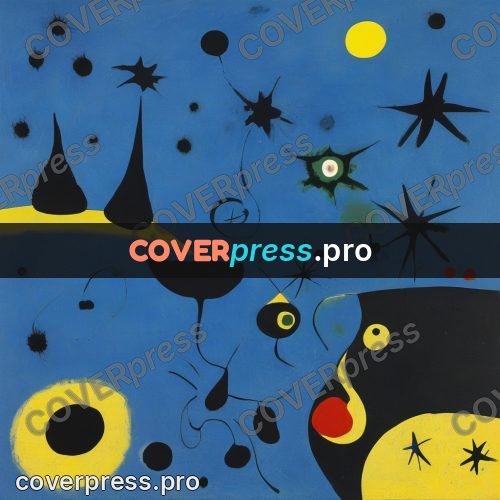 Miro style drawing: yellow patches and blots