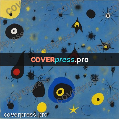Miro style drawing: yellow patches and blots
